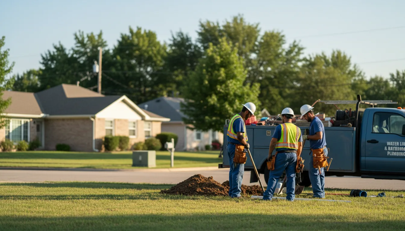 Residential water line and bathroom plumbing service in Mcfarlan, NC